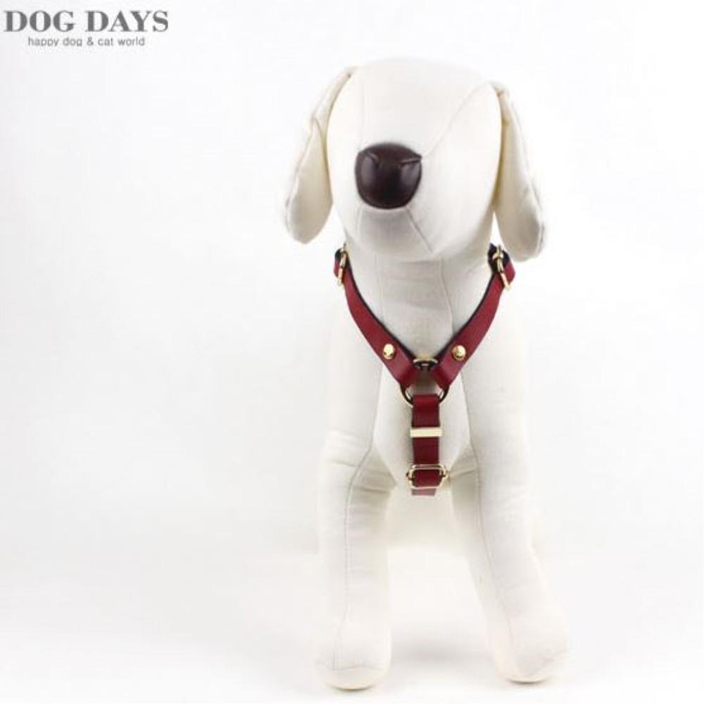 Retro leather gold harness(Red)