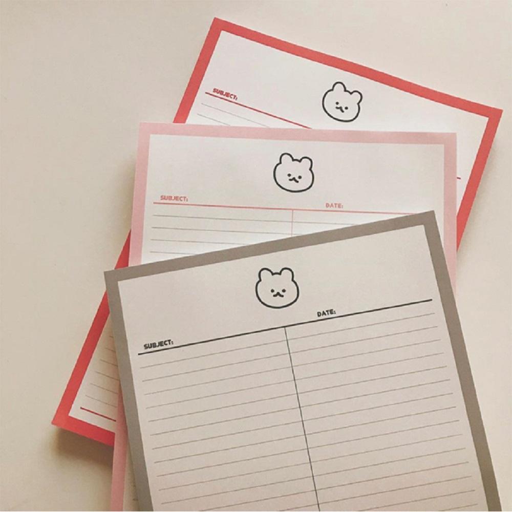 Half line note with a siot bear without bond and detachable per page (Forest)