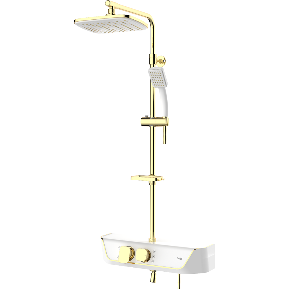 Shelf type rain shower faucet