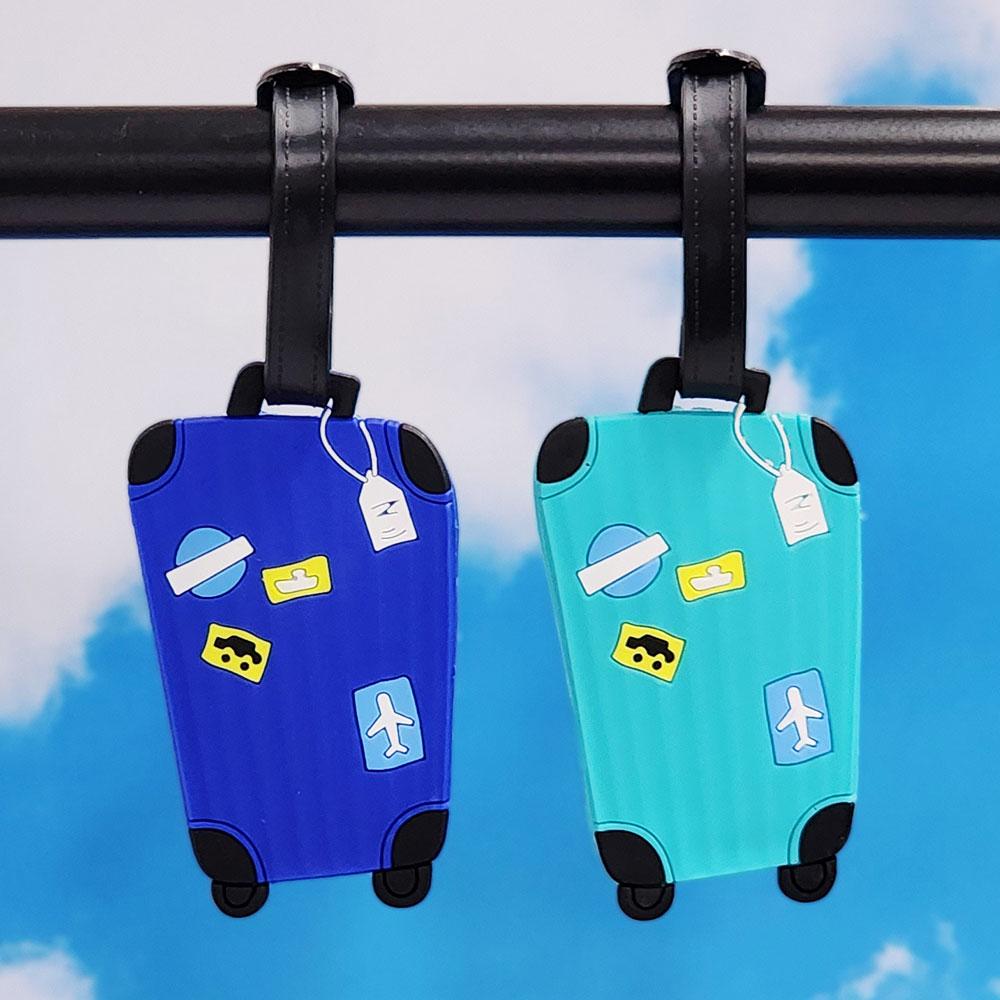 Luggage pattern silicone tag carrier - tag - silicone - blue - 9.3*5cm - 1ea