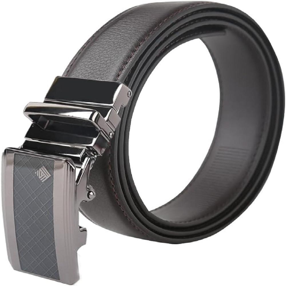 LineFit Men's Leather Belt_Casual Dress Classic Jean Adjustable Automatic Stretch Buckle N02 (Sizes