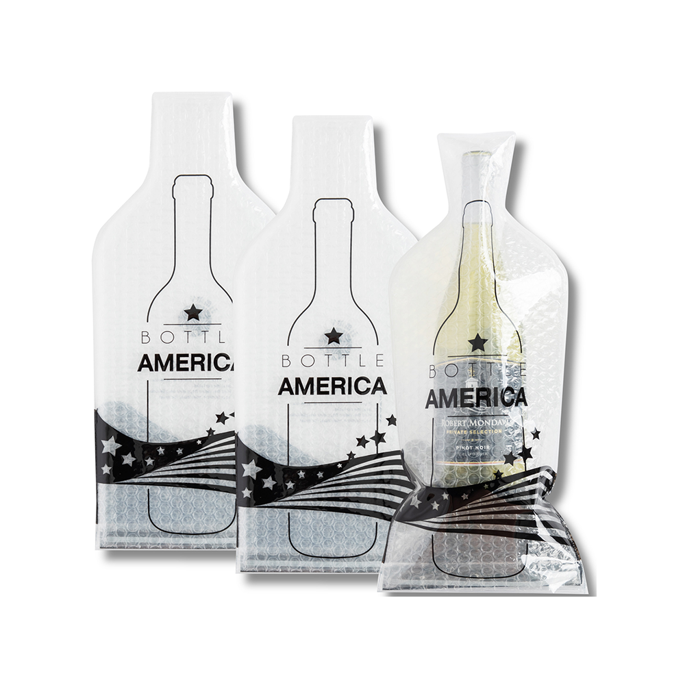 Bottle America  Clearblack (1set 3pcs)  | Reusable Wine Travel Protector Sleeves for Glass Bottles