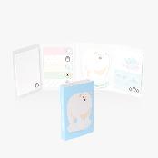 Polar bear Sticky Notes , Portable 4-Fold Sticky Notes Set, Certified Eco-Friendly Paper
